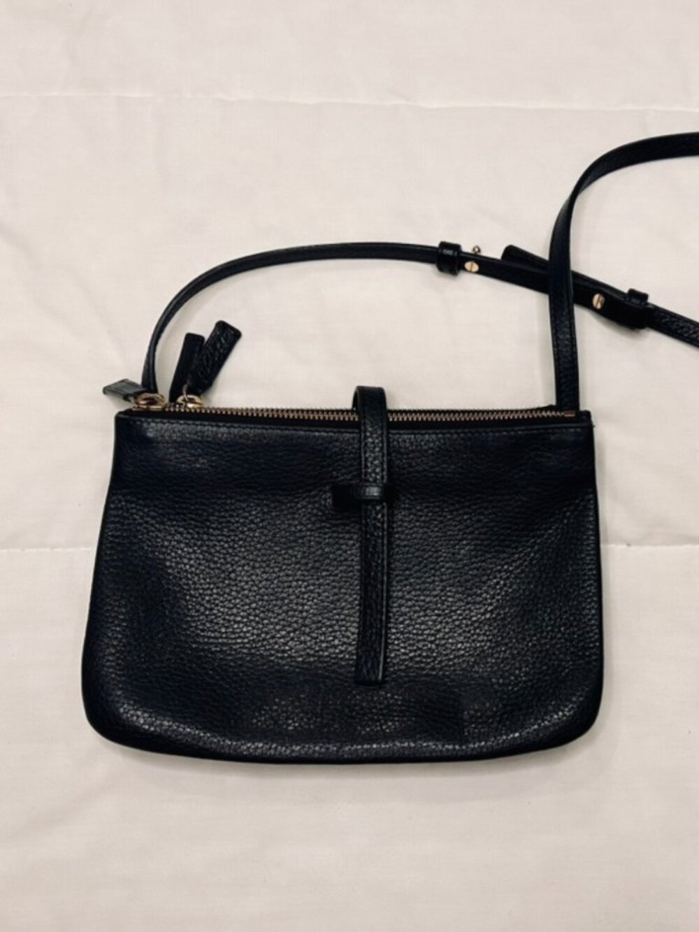 Annabel Ingall Jojo Trio Crossbody - Black Pebbled Leather - so chic 🖤